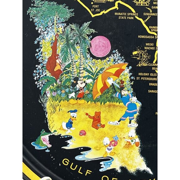 Vintage Disney World Metal Tin serving tray 11" Walt Disney Florida - Picture 3 of 13